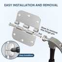 TICONN 48-Pack 3.5 Inch Door Hinges with 5/8" Radius Corner, 3-1/2 x 3-1/2 Inch Iron Bifold Residential Doors Hardware (5/8" Radius Corner, Satin Nickel, 48 Pack)