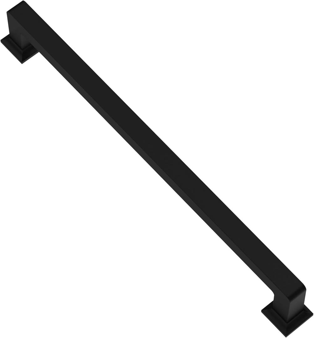 Alzassbg 6 Pack Matt Black Cabinet Pulls, 12-1/2 Inch(320mm) Hole Centers Cabinet Handles Square Kitchen Hardware for Cabinets AL3046MB Alzassbg 6 Pack Matt Black Cabinet Pulls, 12-1/2 Inch(320mm) Hole Centers Cabinet Handles Square Kitchen Hardware for Cabinets AL3046MB