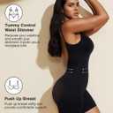 Paukee Women's Backless Shapewear Bodysuit Tummy control Shorts Seamless Body Shaper Light Body Sculpting, M