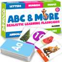 QUOKKA ABC Learning Flash Cards for Toddlers 2-4 Years Old  60 Realistic Flashcards for Kids Ages 1-3-5  Alphabet Numbers Colors Letters Animals - Learn Activities & First Words Game