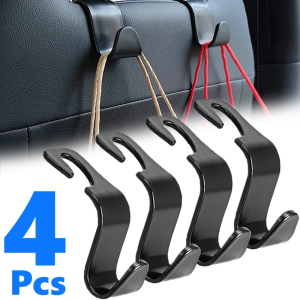3Pack Hooks Compatible with The Bags Car Clips Front Seat Headrest Organizer Holder Auto Fastener Hangers Car Storage Interior Accessories(2PCS-Black)