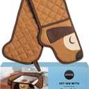 OTOTO Hot-Dog Double Oven Mitts Cute Funny - Gifts for Dog Lovers, Dachshund Themed Gifts, Heat Resistant, Kitchen Gadgets (Brown)