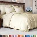 Duvet Cover Queen Size - Extra Soft Queen Size Duvet Cover - Lightweight & Breathable - Easy Care & Fade Free with Zipper Closures & Ties - 90" x 90" Inches - (Off White) Comforter Not Included