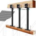 3 Pack 3.6" 304 Saddle Stainless Steel Roof Riser for Patio Pergola, Heavy-Duty 18-1/4 Inches High, Pergola Roofs Riser Beam Brackets, Adjustable Roof Riser Hardware, Black Finish (Stainless Steel)