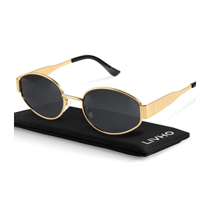 livho 2025 Trendy Oval Sunglasses - Stylish Polarized Shades for Everyday - Retro Metal Frames