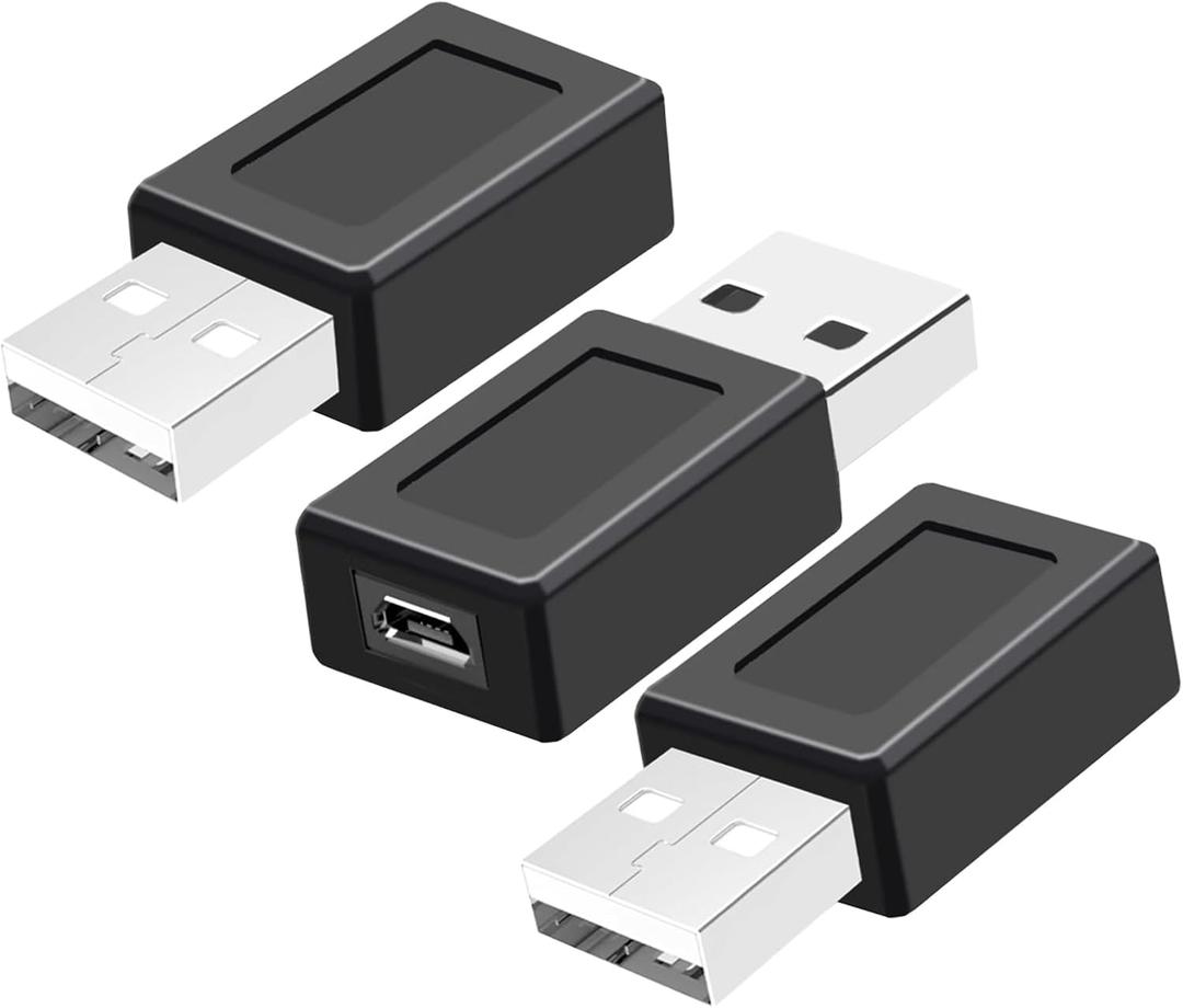 3 Pack USB 2.0 A Male to USB Micro Female Adapter Converter