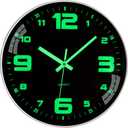 Wall Clock 12 inch Battery Operated Silent Non-Ticking Glow in The Dark Clocks Analog Small Digital Night Light Up Neon Outdoor Clocks for Living Room Bedroom Kitchen Bathroom Home Decor