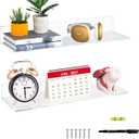 20 Inch Clear Wall Shelves for Wall, Wall Mounted Acrylic Floating Shelf for Plants, Speaker, Radio, Funko Pop, Stuffed Animal, Books, Cosmetics, Toiletries, 2 Pack (20 Inch)