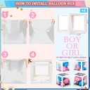 191pcs Pink Blue Gender Reveal Decorations, Boy or Girl Gender Reveal with Balloon Arch Kit, Baby Boxes, Fringe Curtains, Photo Props, Cake Copper