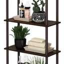 Furinno TURN-N-TUBE Storage Shelves, 4-Tier Toolless Book Shelf, Corner Shelf, Toolless Open Shelves, for Organization and Storage, Living Room, Garage, Home Office, Walnut, 4-Tier Round Tube