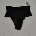 Werena Tummy Control Thong Shapewear for Women Mid High Waisted Body Shaper Underwear Lace Shaping Thong Girdle Panties (X-Large, #A1 Mid Rise Black)