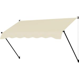 STEELAID Manual Retractable Awning | 60” Screw-in Outdoor Sun Shade | Adjustable Pergola Shade Cover w/UV Protection| 100% Polyester Waterproof Outdoor Canopy for Windows & Doors, 60" length