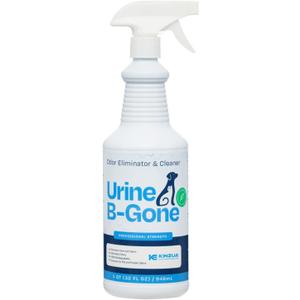 KINZUA ENVIRONMENTAL Urine B-Gone, Professional Enzyme Odor Eliminator & Pet Stain Remover, Human, Cat & Dog Urine Cleaner, Effective on Laundry, Carpets & More, Original Scent, 32oz (32 Fl Oz (Pack of 1))