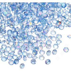 MECCANIXITY 16800 Pcs Wedding Table Scatter Confetti Diamond, 3mm Mini Crystals Acrylic Fake Diamonds Rhinestones for Table Centerpiece Decorations Vase Filler Beads(Bright Blue)