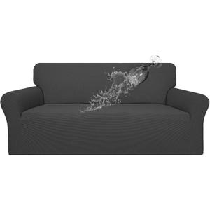 Easy-Going 100% Waterproof Couch Cover, Dual Waterproof Sofa Cover, Stretch Jacquard Sofa Slipcover, Leakproof Furniture Protector for Kids, Pets, Dog and Cat (Oversized Sofa, Dark Gray)