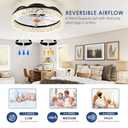 Ceiling Fans with Lights Low Profile - 15.7" Flush Mount Modern Ceiling Fans with Remote Control, Bladeless Enclosed Ceiling Fans for Indoor Bedroom, Living Room and Kitchen