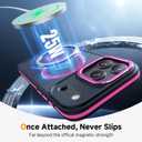 Magnetic 3 in 1 for iPhone 17 Pro Case, [Omni-Directional Protection] with 1x Screen Protector + 1x Camera Cover, [Seamless Work with Magsafe] Shockproof Slim Thin Case for iPhone 17 Pro Hot Pink