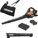WORX Cordless Leaf Blower, 3 in 1 Blowers for Lawn Care with Leaf Vacuum & Leaf Mulcher, Electric Blower with Brushless Motor & 2 Speed Control, 2  4.0 Ah Batteries & Charger Included, WG583