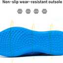 Women's Walking Shoes Breathable Lightweight Fashion Loafers Slip-Ons Sneakers Mesh Casual Ballet Flat Nurse Dress (Blue)