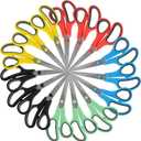 Westcott 8" Straight Stainless Steel Soft Handle Scissors, Assorted Colors, Pack of 15