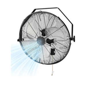 FOHERE 18 Inch Wall Mount Fan, 3-speed IP44 Waterproof Fan, Max 4200CFM Wall Mounted for Outdoor, Commercial, Residential, Greenhouse, Workshop, Patio, Black, ETL Listed