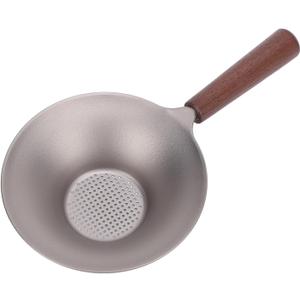 Tea Strainers for Loose Tea, 3 inch Ti Fine Mesh Tea Strainer with Wood Handle, Tea Sieve Filter Metal Kung Fu Tea Accessories for Loose Leaf, Flower Tea, Coffee, Beverages, Cocktails