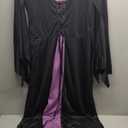 Hercicy 7 Pcs Adult Women Halloween Witch Costume Set Hood Cloak Dress Choker Broom Striped High Socks Wizard Hat Wig, XL