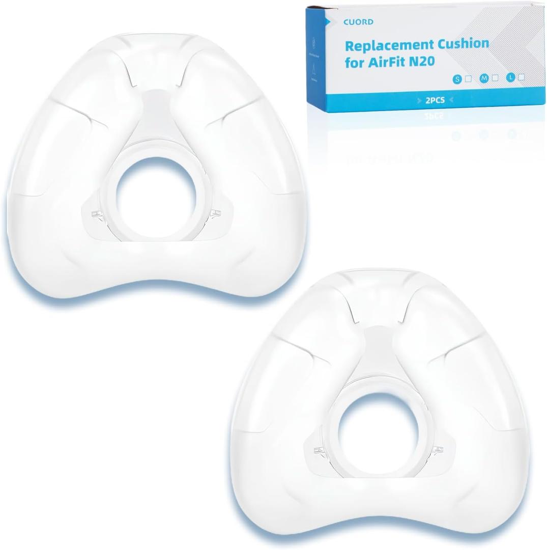 Replacement Nasal Cushion for ResMed AirFit N20, FSA/HSA Eligible, Compatible with Original Airfit N20 Frame, Reliable Seal & Perfect Fit Replacement Mask Cushion, Covers Nose, 2-Pack, Medium