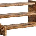 KLM 3Tier Spice Rack, 13.8 Inch Wood Step Shelf Countertop Spice Storage Holder, Kitchen Pantry Cabinet Organizer Cupboard for Spice Bottles, Jars, Seasonings, Baking Supplies,Bathroom Organizer