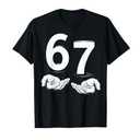Funny Six Seven 6 7 Meme Gen Alpha Slang 6 7 Hands T-Shirt Size L, Black
