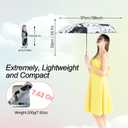 2 x BAODINI Comapct Travle Small Mini Sun Blocking Umbrella with Case Lightweight with Aluminum Frame Pocket Size UV Protection Purse Umbrella for Women, Men & Kids