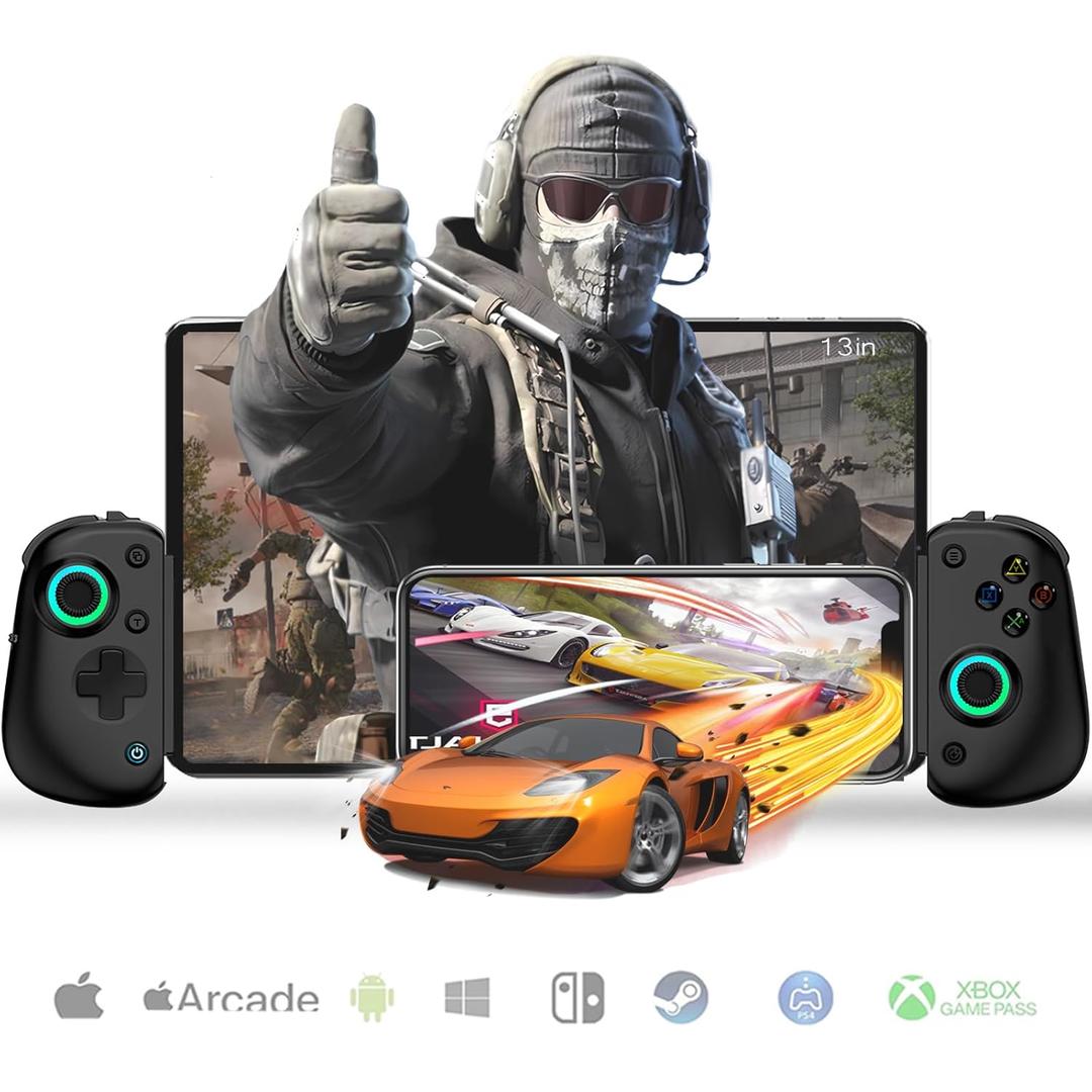 Bluetooth Controller D8 Pro for 12.9in iPad, Tablet, iOS/Android/PC/Switch/PS4, Mobile Cloud Game, Streaming on Xbox Console, iPhone 13+, Direct Play, Hall Effects Joysticks with Linear Trigger, COD (black)