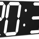 LED Large Digital Wall Clock, Oversize Wall Clock with 6 Numbers, Remote Control Count up/Countdown Timer Clock, Auto Dimmer, Big Calendar and Thermometer(White)