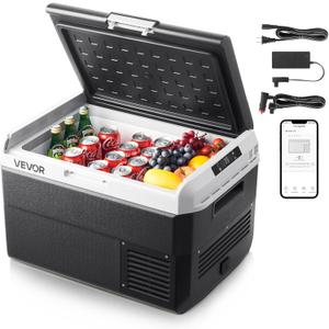 VEVOR 12 Volt Car Refrigerator, 42.3QT/40L Car Fridge, Portable Electric Cooler with -4~68 Adjustable Temperature, 12/24V DC and 100-240V AC Compressor Freezer for Outdoor, Camping, Travel, RV