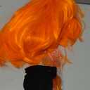 PLULON Orange Bob Wig with Heart Sunglasses and Hair Cap, Colorful Short Bob Wigs Synthetic Party Wigs Funny Cosplay Hairpieces for Women Men Daily Bachelorette Halloween Costume Party Decorations