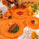 COLOSUS 60 pcs Orange Plastic Plates -Thanksgiving Plastic Plates for Party include 30 Dinner Plate and 30 Dessert/Salad Plate for Wedding,Party,Anniversary,Daily Use