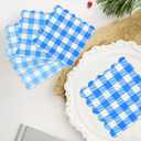 Blue Gingham Napkins Disposable Cocktail: 120PCS Checkered Square Paper 9.8x9.8 Inch For Table Decorations & Dinner Party