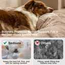 Bedsure SupportMax Calming Dog Beds Large Sized Dog - 36in Donut Washable Large Pet Bed,Anti-Slip Removable Cover,420GSM Round Anti-Anxiety Fluffy Plush Faux Fur Bed, Fits up to 80 lbs Pets