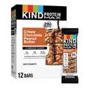 KIND Protein MAX Crispy Chocolate Peanut Butter Snack Bars, 20g of Protein, Keto Friendly, 1g of Sugar Per Bar, Gluten Free, 12 Count Box (EXP 09/09/26)