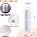 ShellKingdom Toilet Paper Holder Stand, Small Bathroom Storage Cabinet with Doors and Toilet Paper Storage, Slim Storage Cabinet for Bathroom Small Spaces Corner, 31.3 x 6.69 x 6.69 inch (White)
