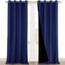 NICETOWN 100% Blackout Blinds, Laundry Room Decor Window Treatment Curtains, Thermal Insulated Energy Smart Drapes and Draperies for Villa, Hall and Studio, Royal Blue, Set of 2, 52 inches x 95 inches