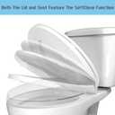 SS114 Toilet Seat Replacement Compatible with TOTO, Elongated Soft Close Toilet Seat for SS113/SS154/SS204/SS214/SS224, Transitional Heavy Duty Oval Toilet Seats, 2-Pack Toilet Bolts and Nuts, White