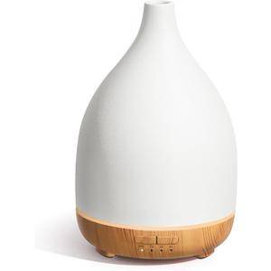 InnoGear Oil Diffuser, 300ML Ceramic Diffuser for Essential Oils Handcrafted Aromatherapy Diffuser Ultrasonic Cool Mist Humidifier with 4 Timers Waterless Auto Off for Room Office, White