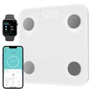 Scale for Body Weight, Weight Scale, Bathroom Scale, Body Fat Scale, Smart Scale, Body Composition Analyzer, BMI Scale, Health Monitor Sync Apps 400lbs (White 2403)