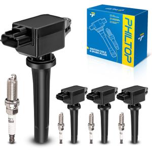 PHILTOP Ignition Coil Pack and Iridium Spark Plugs Fits for Toyota 2017-2018 Yaris iA, Scion 2016 iA, Toyota 2019 Yaris, 4PCS UF822