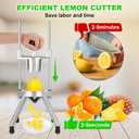 Commercial Lemon Cutter 8-Section with V-Shaped 420 Stainless Steel Blades Stainless Steel Blade Fruit Lemon Slicer Wedges Cutter for Fruits and Vegetables for Home&Commercial Use