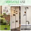 1 Set Upgraded 75.9" Shepherds Hook for Bird Feeder, Hanging Plant Wind Chime Stand, Metal Adjustable Standing Pole Holder for Indoor Outdoor, with 2 Rack & Weight Bag (Retro 2 Hooks)