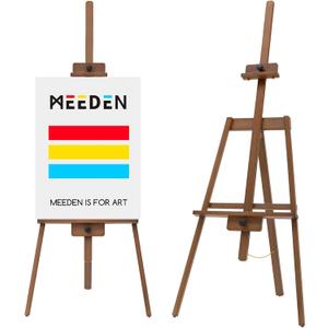 MEEDEN Art Easel Stand for Painting: Solid Beech Wooden Easel Holds Canvas up to 43" for Adult Studio - Adjustable Artist Painting Easel for Wedding Sign Poster Display - Walnut