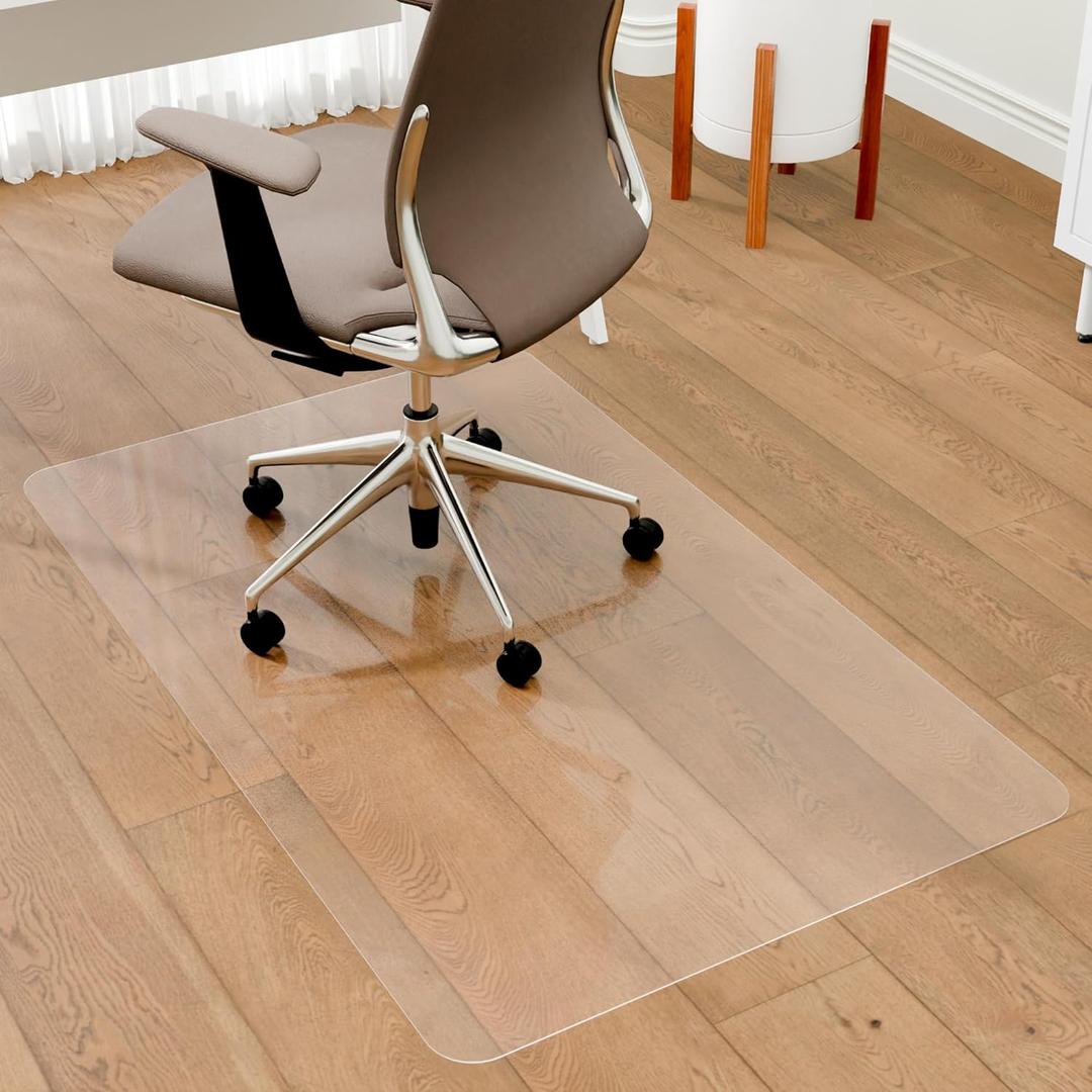 100pointONE Office Chair Mat for Hardwood Floors, Easy Glide Office Mats for Rolling Chairs, Clear Rolling Chair Mat for Hardwood 48" x 30"