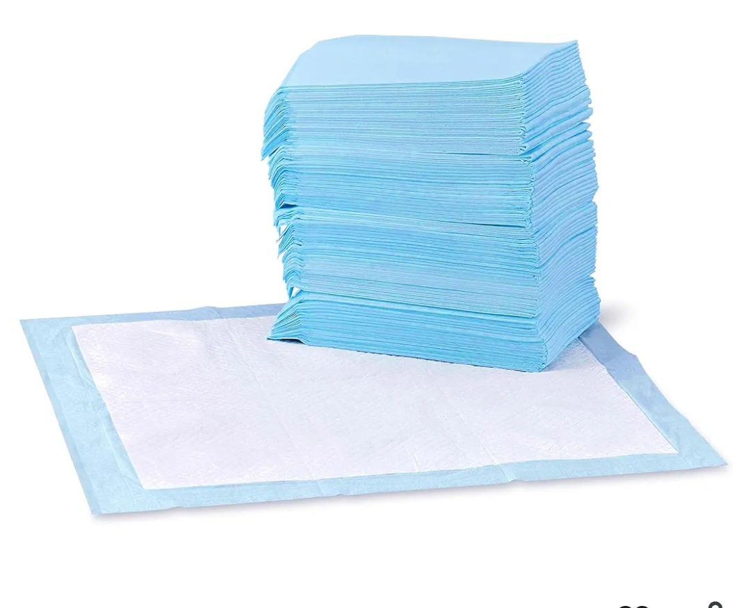 Amazon Basics X-Large Absorbent Puppy Pads, Leak-Proof, Quick-Dry, 28 x 34 Inches, Pack of 50, Blue & White